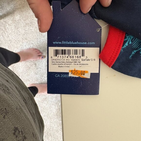 Little Blue House By Hatley Baby Body Suit & Hat Dinosaurs 12-18 months NEW Dino - Picture 10 of 10